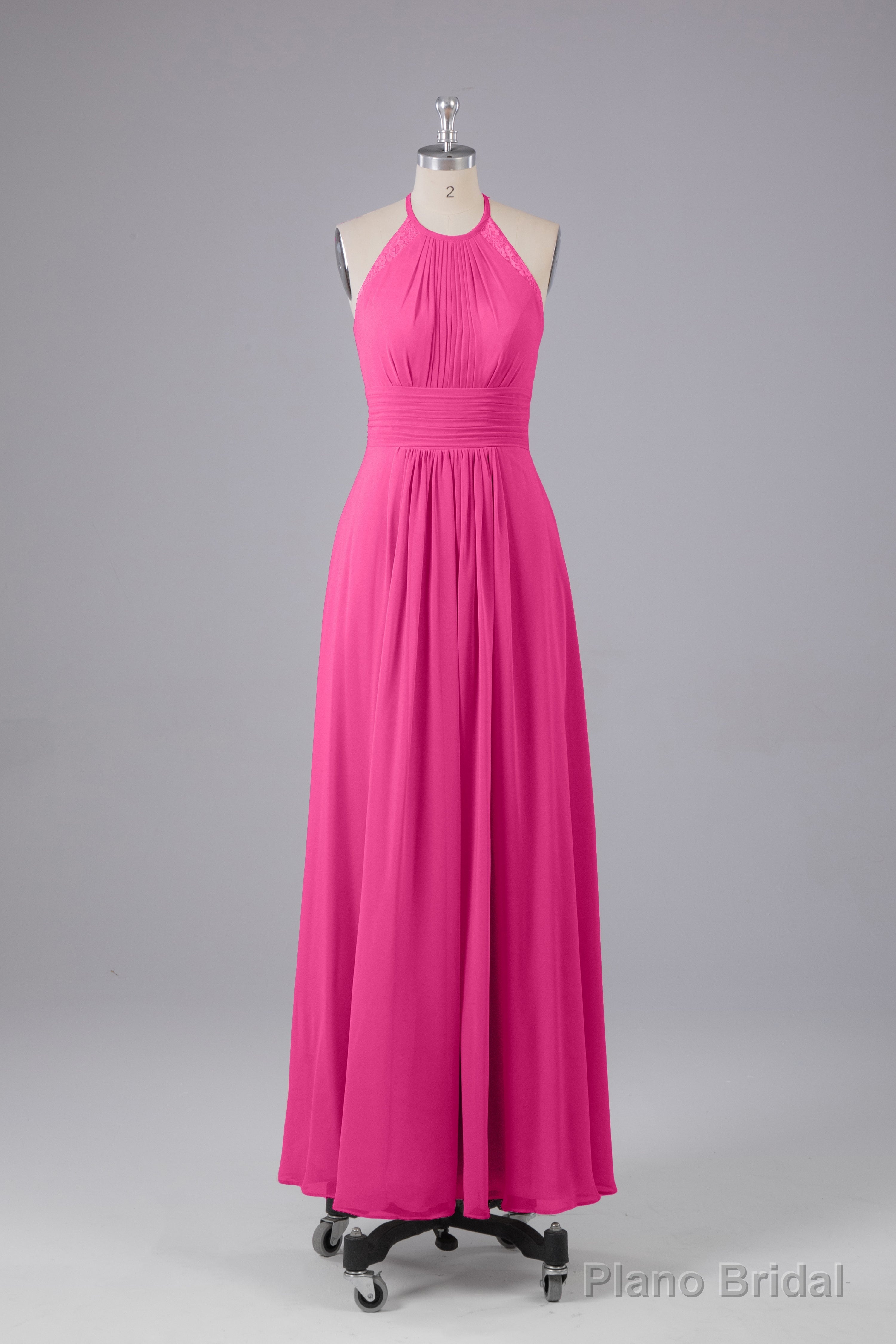 Elegant Chiffon Halter Floor Length Bridesmaid Dresses Main image