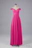 Elegant Chiffon Off The Shoulder Open Back Long Bridesmaid Dresses
