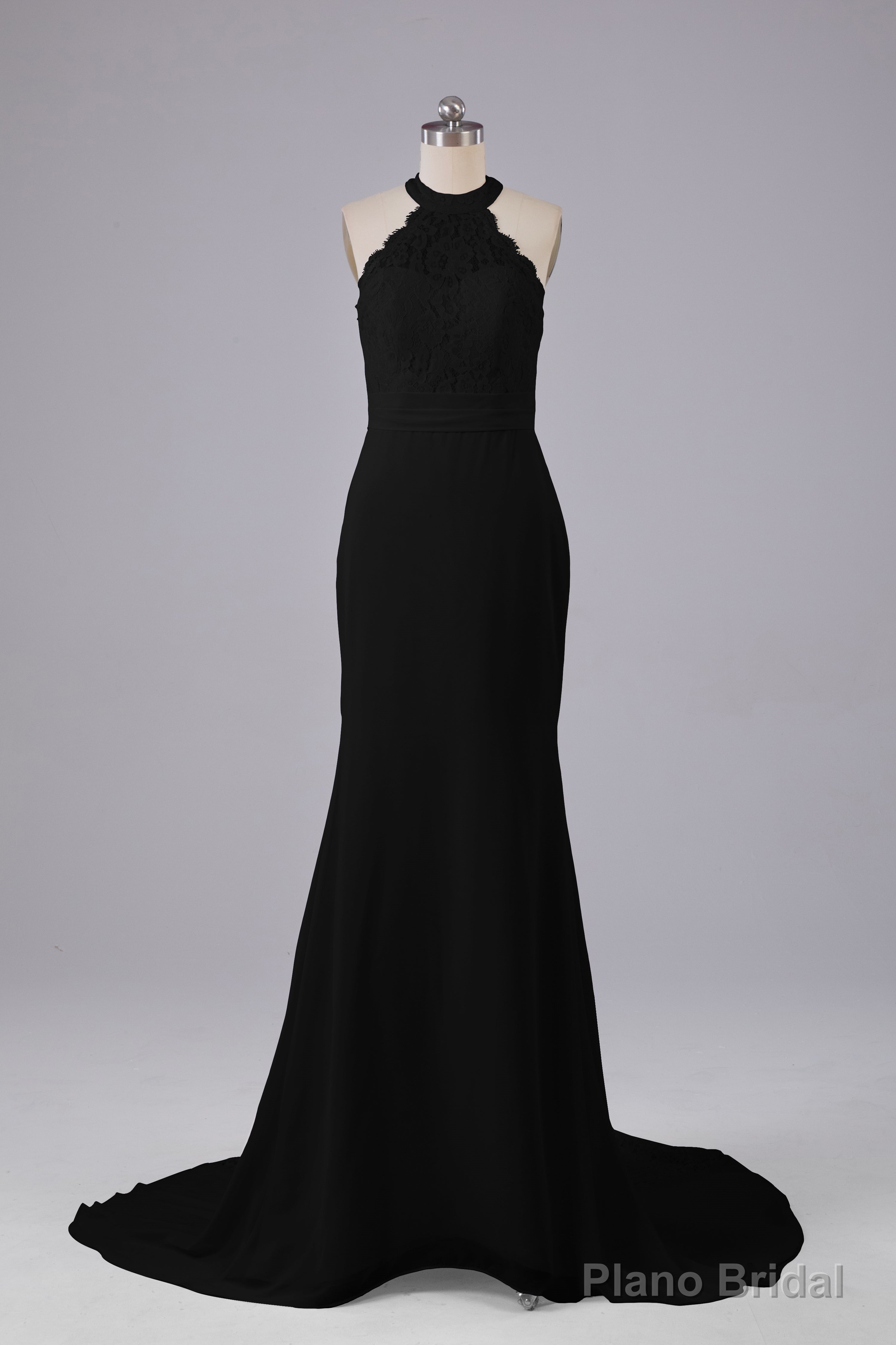 Elegant Halter Court Train Bridesmaid Dresses