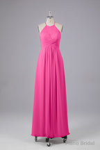 Elegant Halter Keyhole Chiffon Bridesmaid Dresses