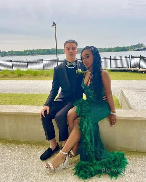 Elegant Mermaid Green Sequin Long Prom Dresses Formal Dress Secondary image