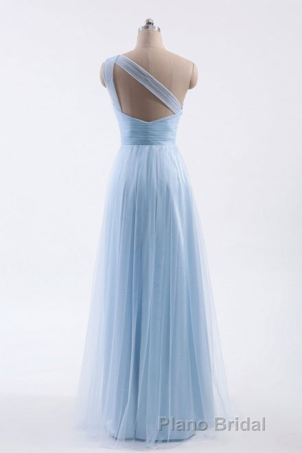 One Shoulder Sweetheart Ice Blue Bridesmaid Dresses