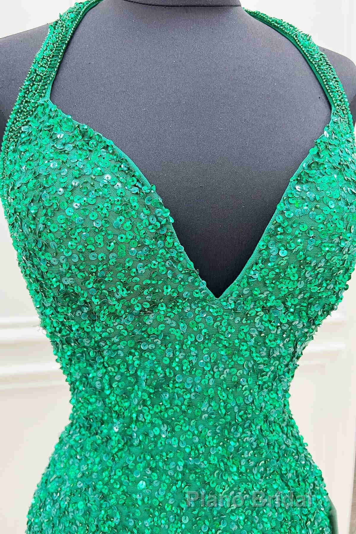 Halter Orange Sequins Bodycon Homecoming Dresses with Tassel