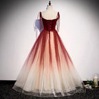 Fairytale Red Gradient Formal Prom Dresses