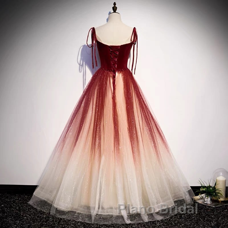 Fairytale Red Gradient Formal Prom Dresses