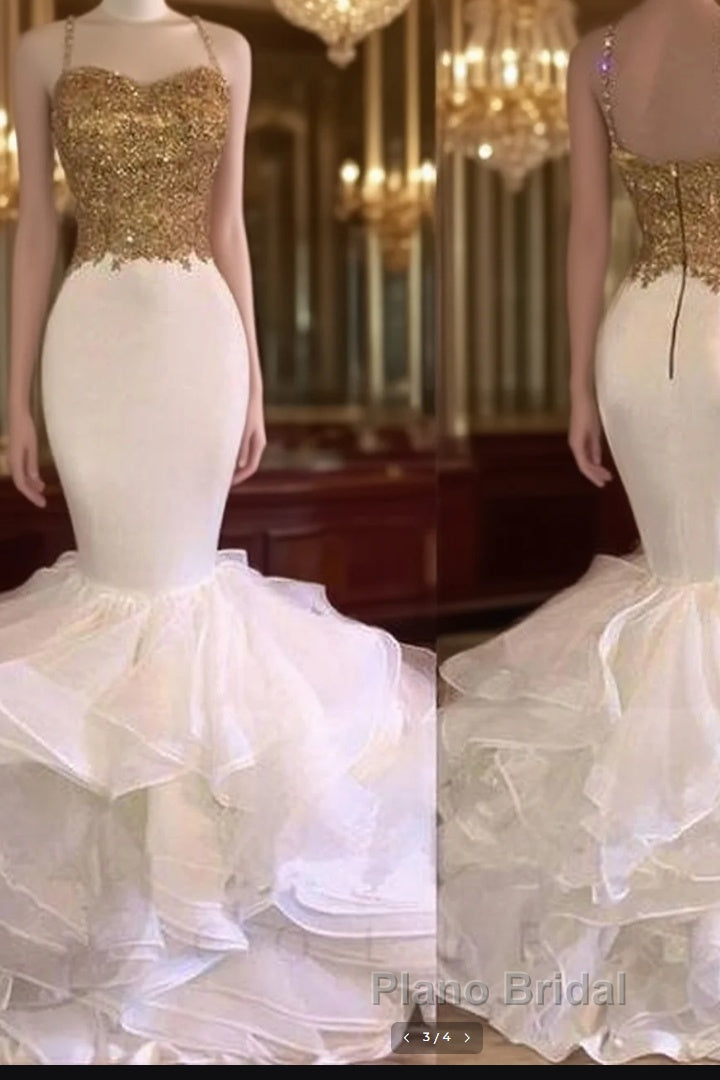 Gold Mermaid Tight Formal Prom Dresses Black Girl Slays Main image