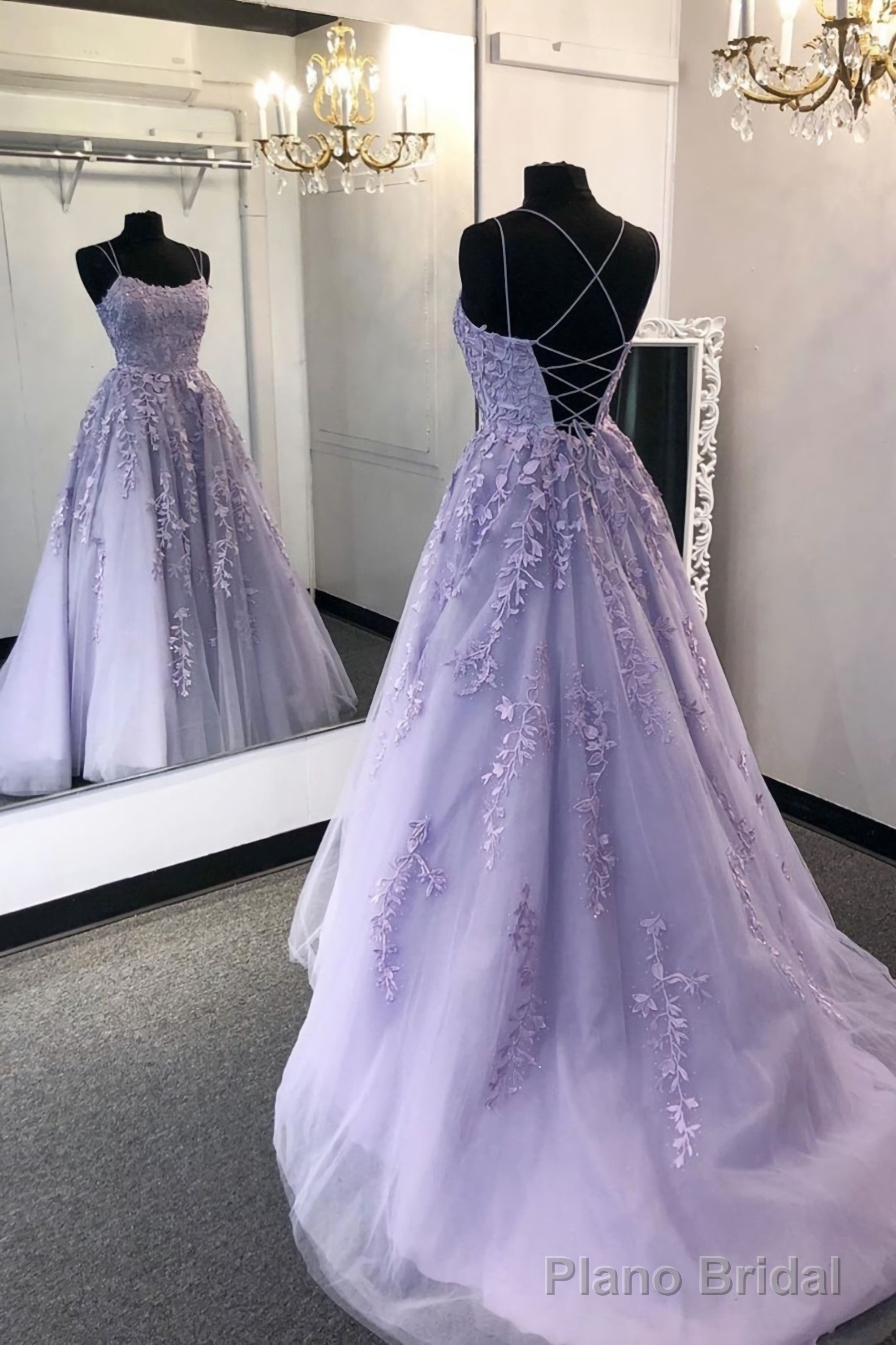 Gorgeous Backless Purple Lace Long Evening Dress 2025 Open Back Purple Formal Dresses Main image