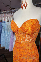 Purple Lace Tight Short Hoco Dresses