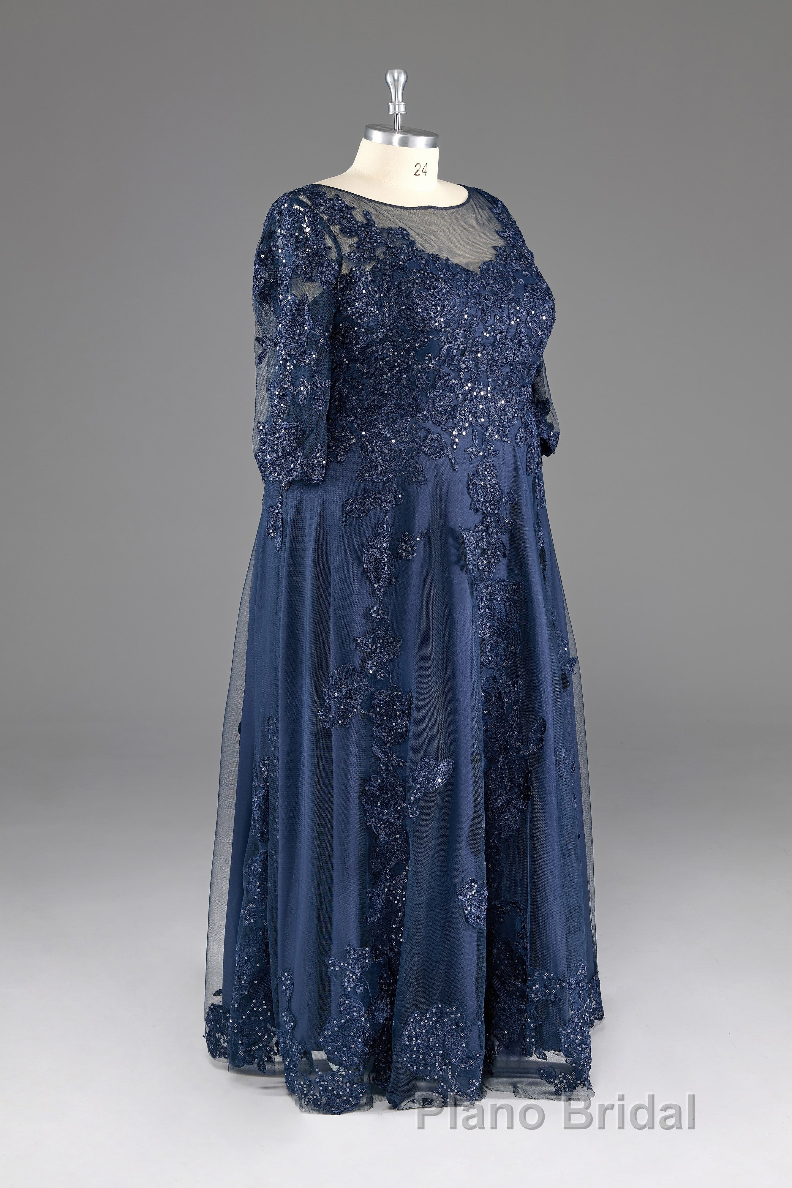 Half sleeves Sequined Elegant Lace Mother of The Bride Dresses