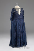 Half sleeves Sequined Elegant Lace Mother of The Bride Dresses