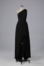 High Low One Shoulder Chiffon Bridesmaid Dresses