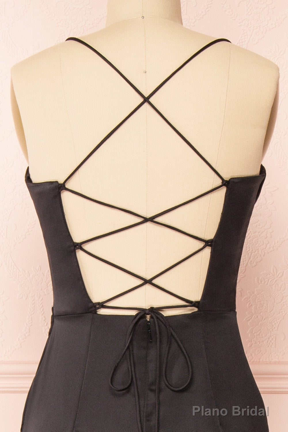 Black Prom Dresses, Corset Cowl Neck Maxi Dress, Black Bridesmaid Dress