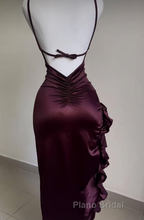 Sexy Slit Ruffles Formal Prom Dress
