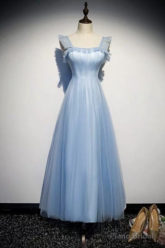 Light Blue Tulle Ankle Length Prom Dress Main image