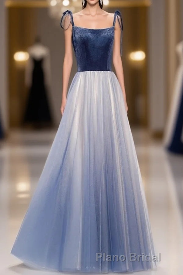 Spaghetti Straps Lace Up Floor Length Modest Evening Dresses Party Formal Prom Dresses Main image