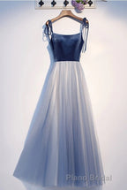 Spaghetti Straps Lace Up Floor Length Modest Evening Dresses Party Formal Prom Dresses