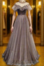Charming Elegant Long A-line Floor Length Simple Party Formal Prom Dresses