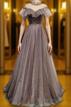 Charming Elegant Long A-line Floor Length Simple Party Formal Prom Dresses