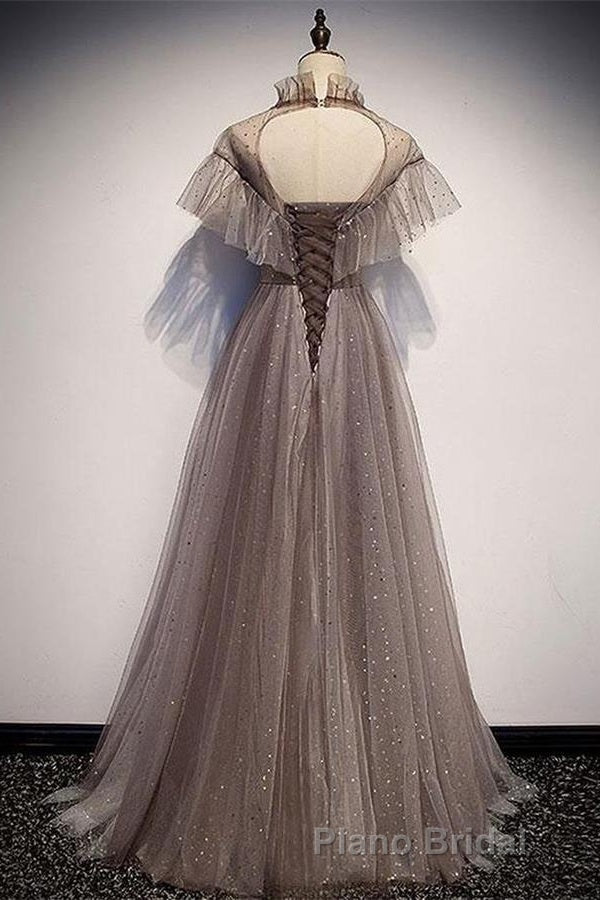 Charming Elegant Long A-line Floor Length Simple Party Formal Prom Dresses Secondary image