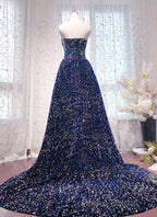 Chic Long Strapless Sparkly Tight Formal Prom Dresses Formal Party Dresses