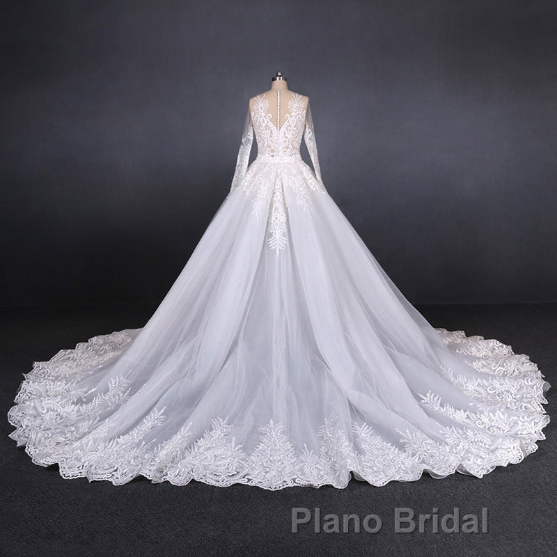 Elegant Long Sleeves Lace Wedding Dresses Beautiful Bridal Dresses