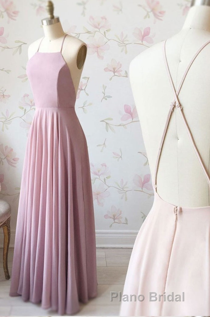 Cute Spaghetti Straps Sleeves Simple Long Formal Prom Dresses For Girls Secondary image