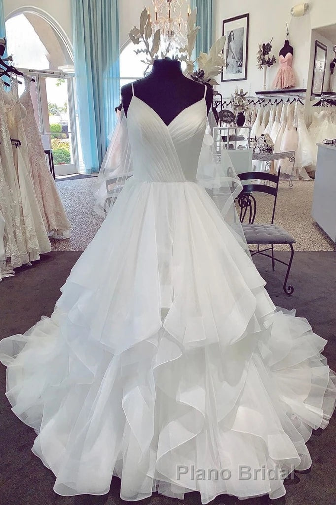 Charming Spaghetti Straps Long Ball Gown Lace Up Wedding Dresses Secondary image