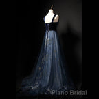 Elegant Long Lace Up Velvet Tulle Formal Prom Dresses Modest Party Gowns