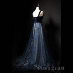 Elegant Long Lace Up Velvet Tulle Formal Prom Dresses Modest Party Gowns