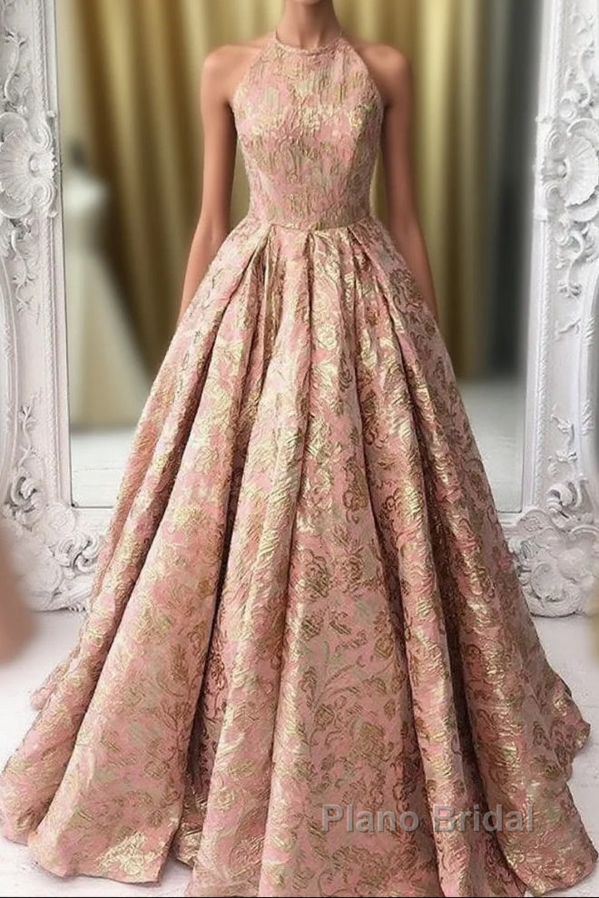 Chic Modest Halter Long Princess Formal Prom Dresses Beautiful Formal Prom Gowns Main image