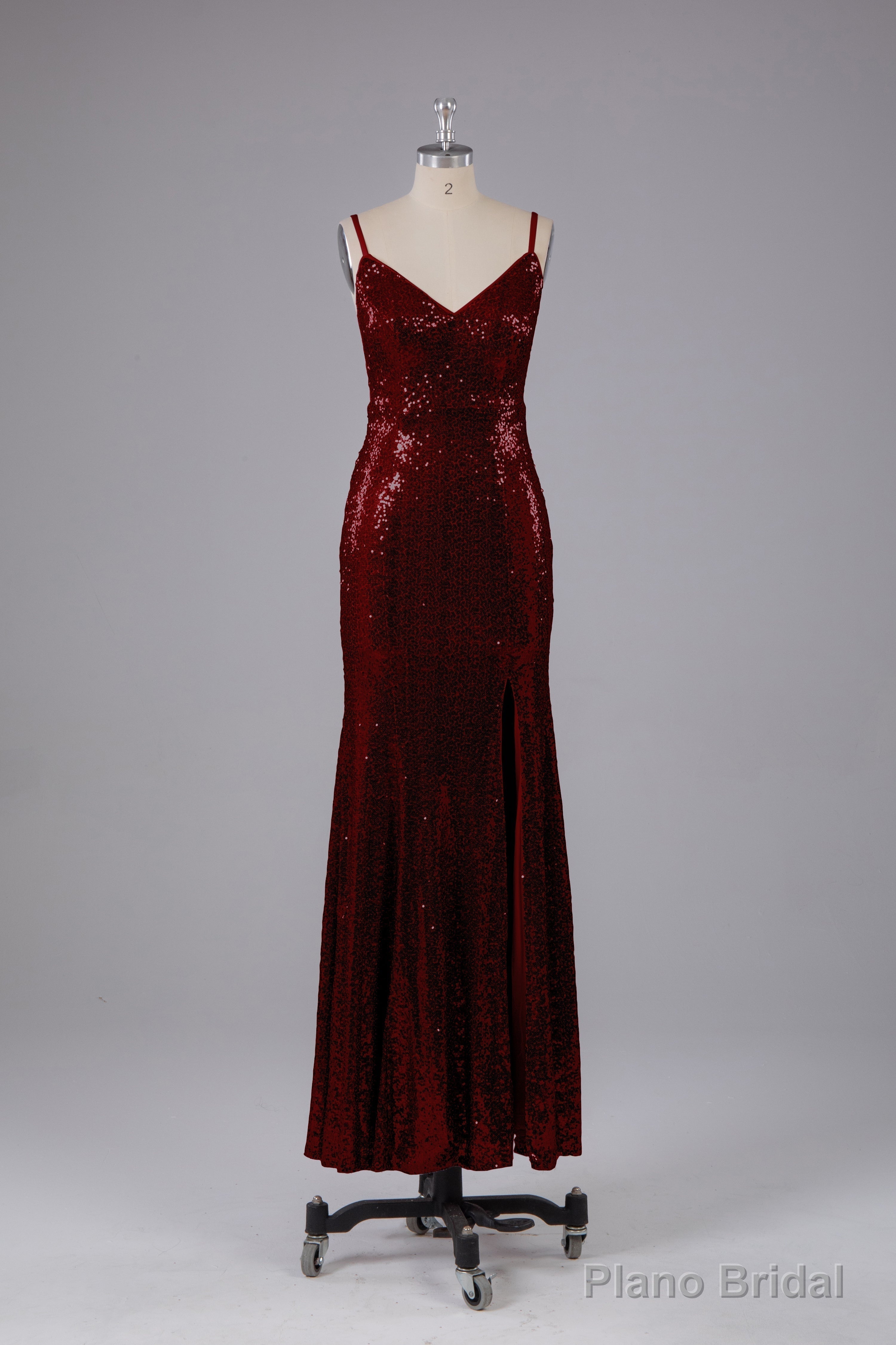 Mermaid Sequins Spaghetti Straps Long Bridesmaid Dresses Secondary image