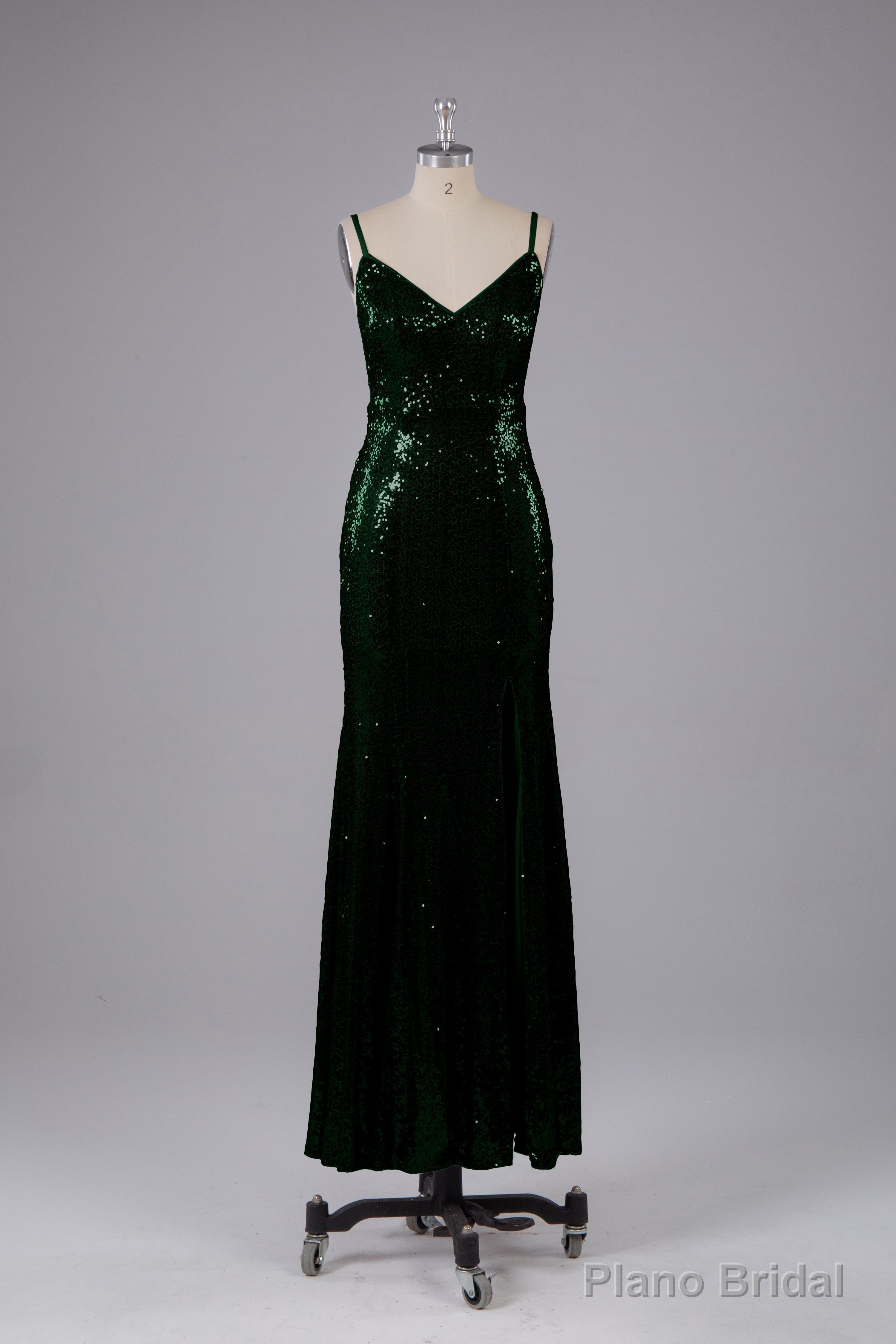 Mermaid Sequins Spaghetti Straps Long Bridesmaid Dresses