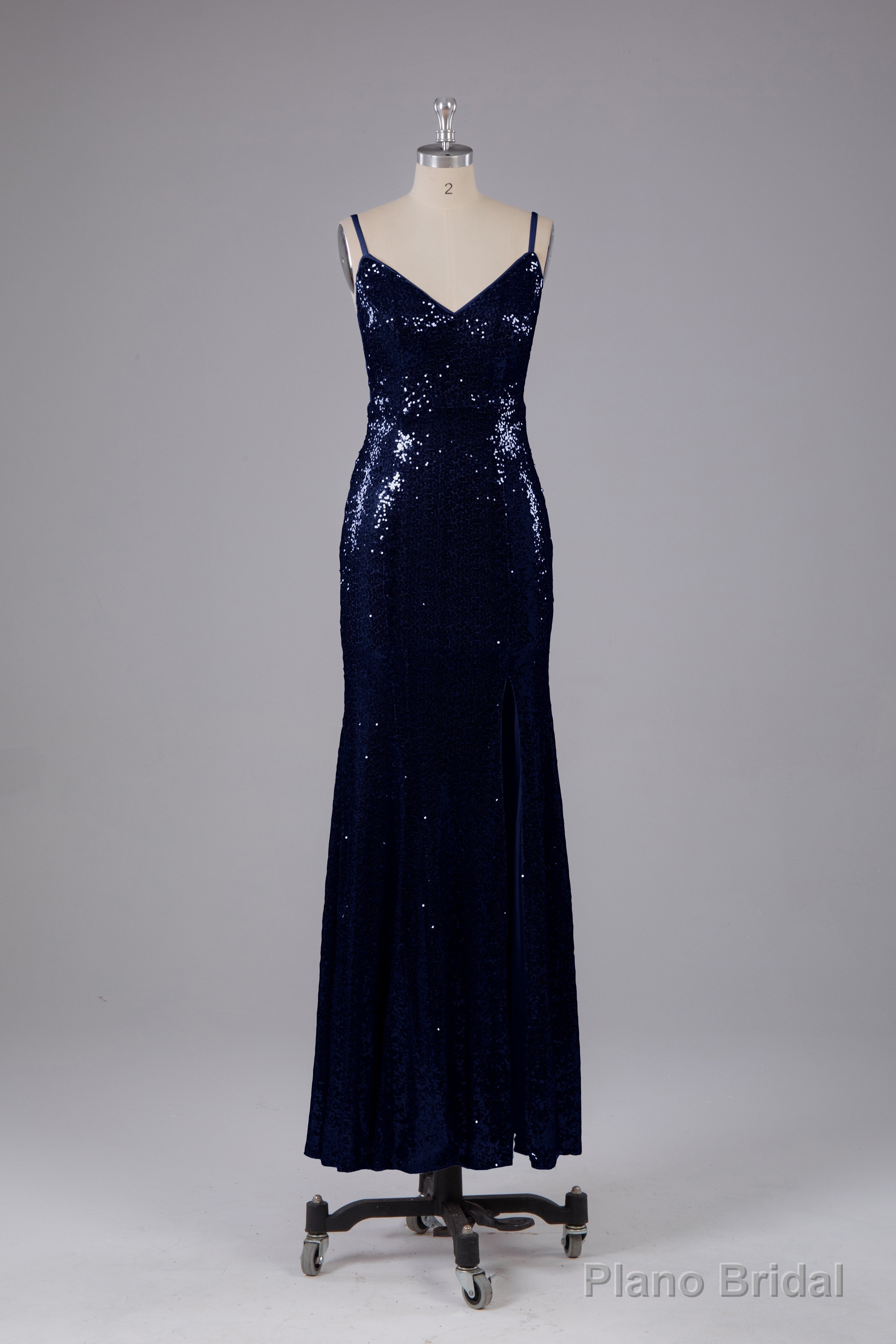 Mermaid Sequins Spaghetti Straps Long Bridesmaid Dresses