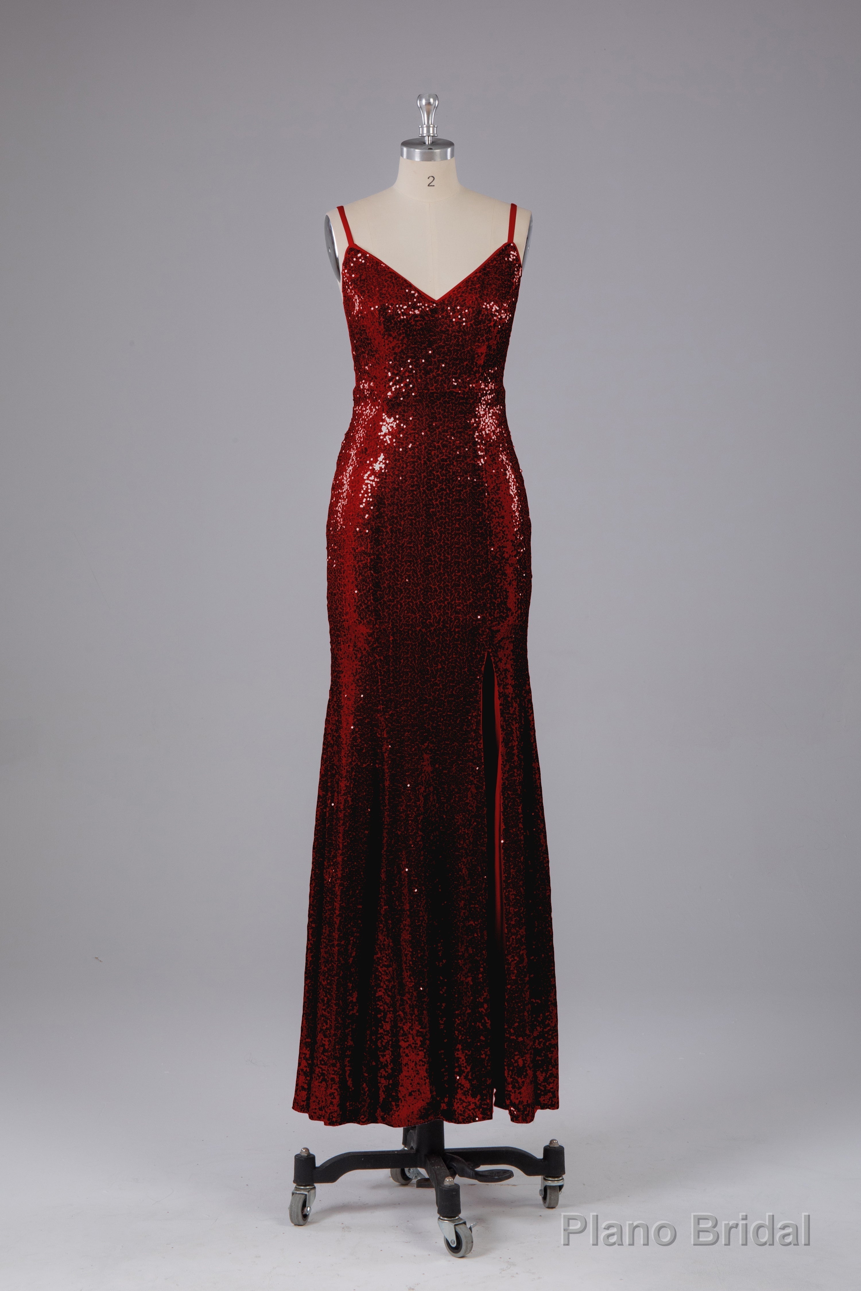 Mermaid Sequins Spaghetti Straps Long Bridesmaid Dresses