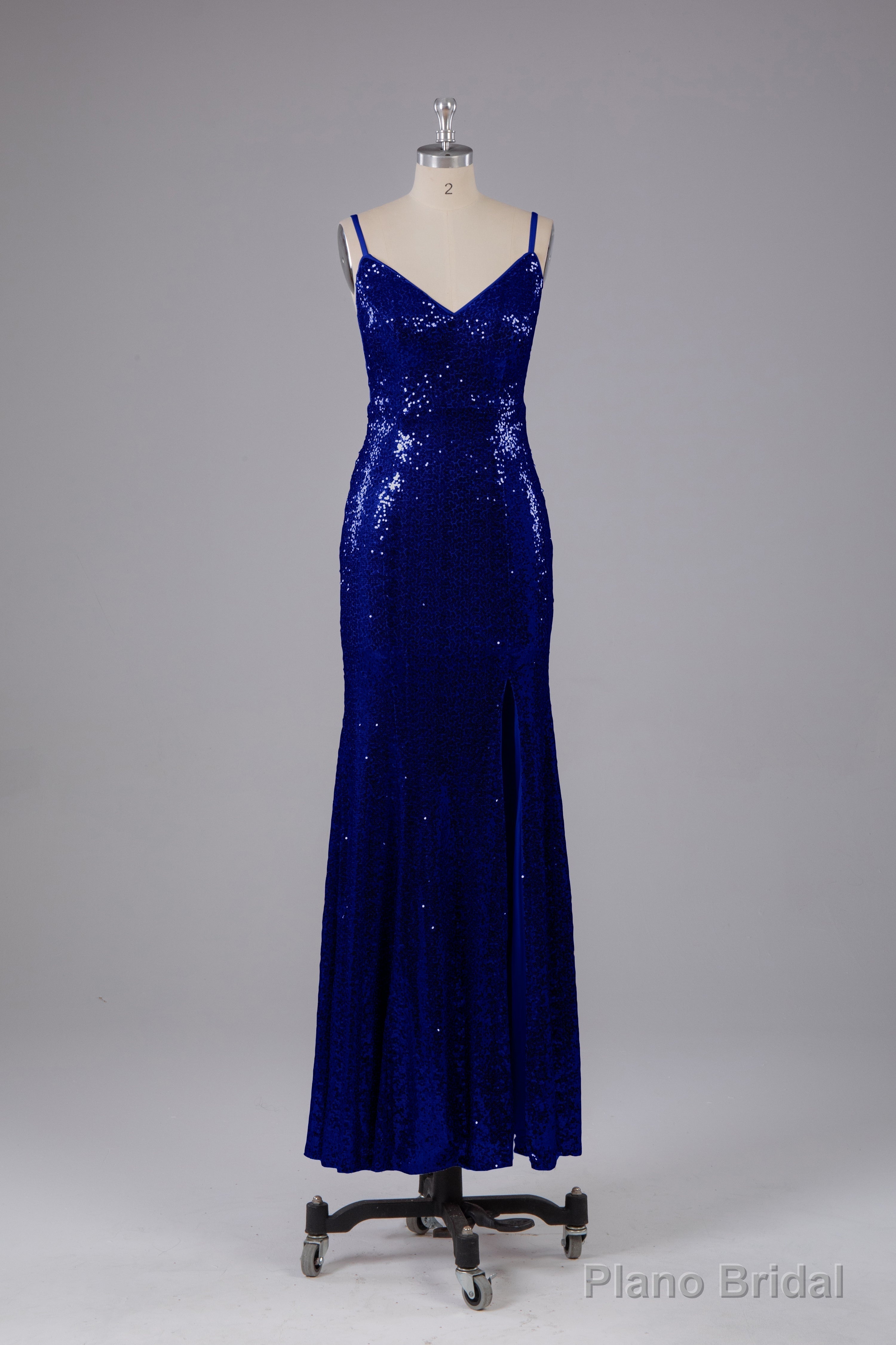 Mermaid Sequins Spaghetti Straps Long Bridesmaid Dresses