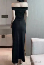 Fantasy Prom Dress Ideas, Off Shoulder Black Prom Dresses For Teens