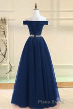 Off Shoulders Red Tulle Floor Length Formal Prom Dresses