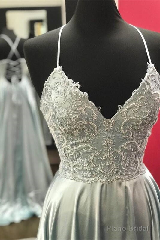 Princess A-line Silver Long Formal Dress Main image