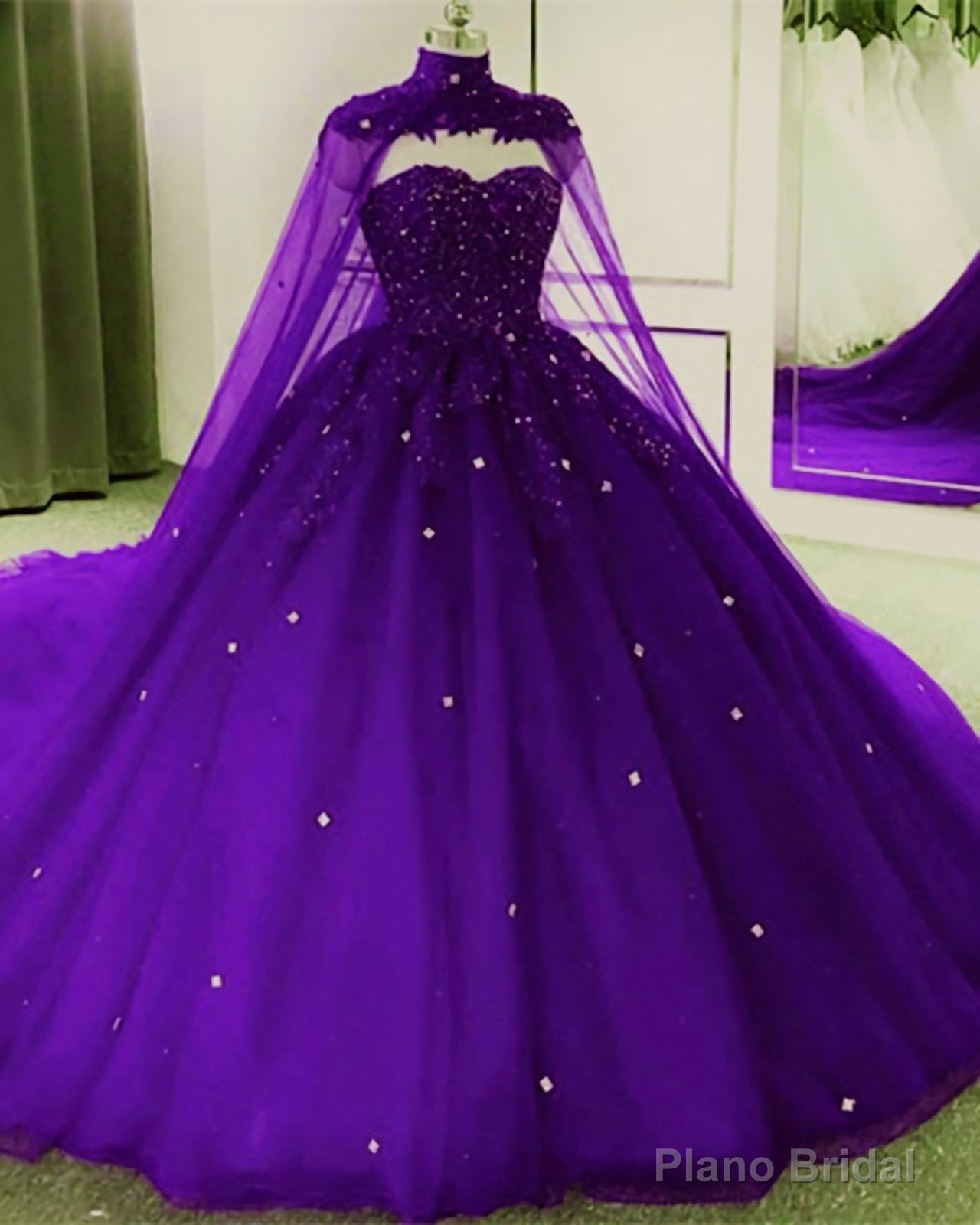 Tulle Ball Gown Quinceanera Dresses, With Cape Secondary image