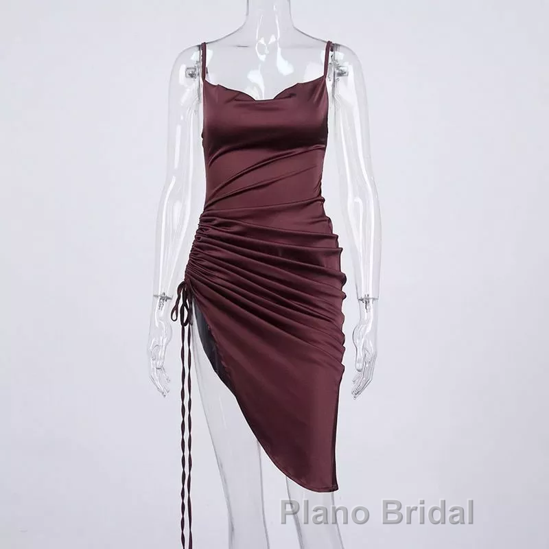 New Satin Green Formal Prom Dress Spaghetti Strap Party Evening Dress