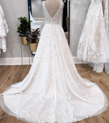 A line tulle lace long prom dress evening dress Secondary image