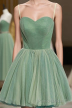 Cute Sweet Neck Short Formal Prom Dresses, Mini Dresses