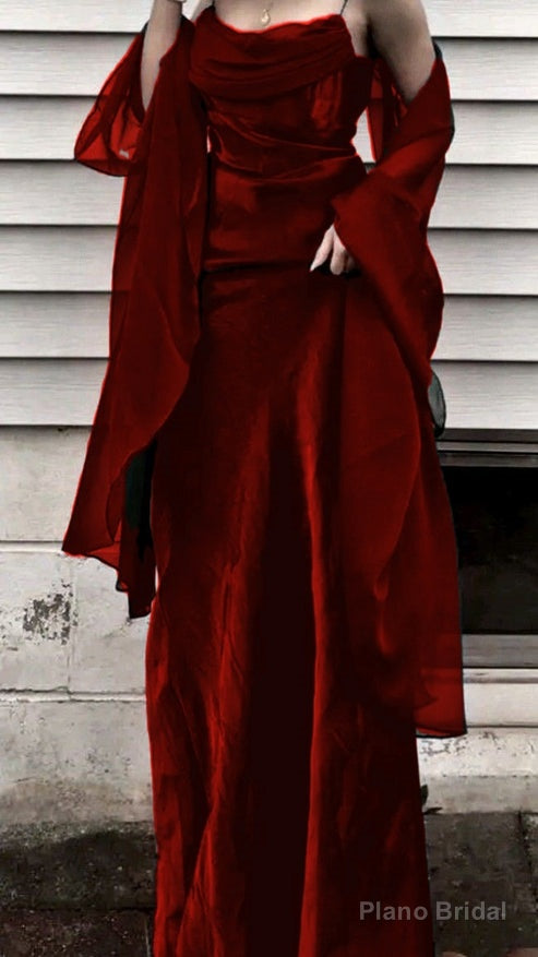 Vintage A Line Spaghetti Straps Green Chiffon Prom Dresses Long Evening Gown Formal Party Dress With Ribbon Secondary image