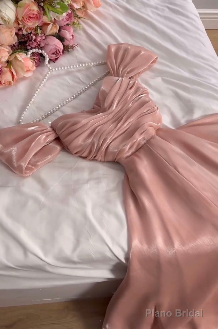 Classy A Line Off The Shoulder Burgundy Satin Evening Gown Prom Dresses Main image