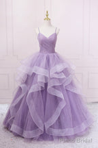 Lavender Ruffles Short A-line Party Dress