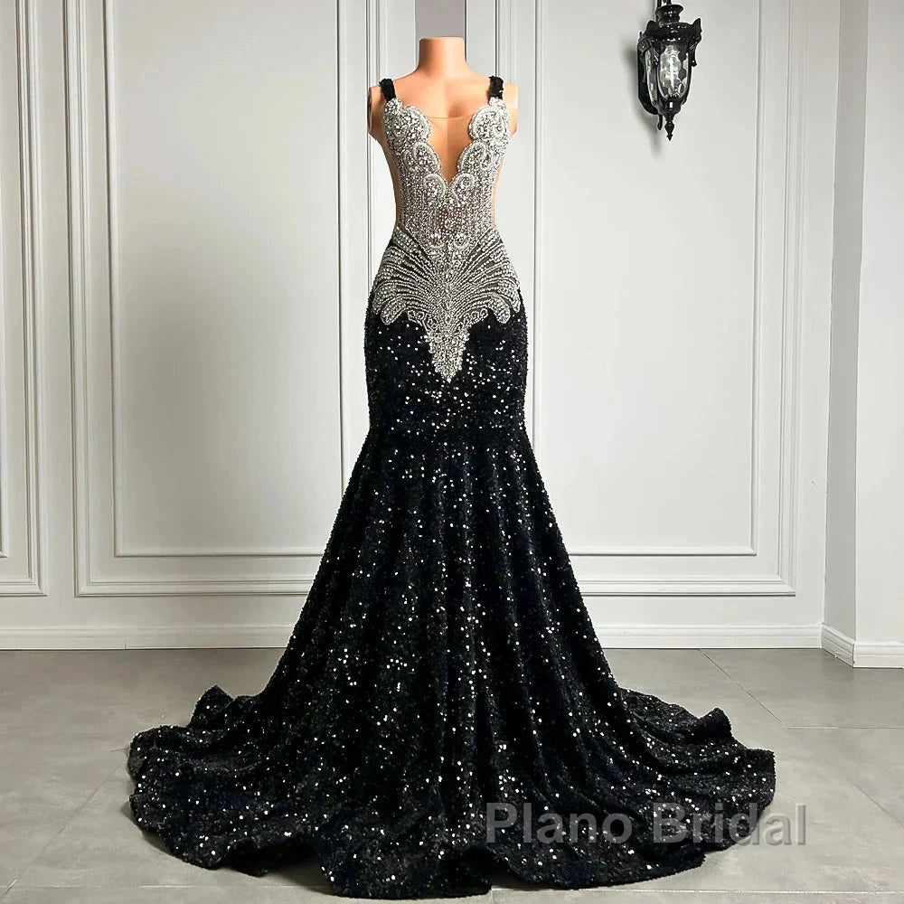 Gorgeous Long Dresses Luxury Black Girls Formal Prom Party Formal Gowns