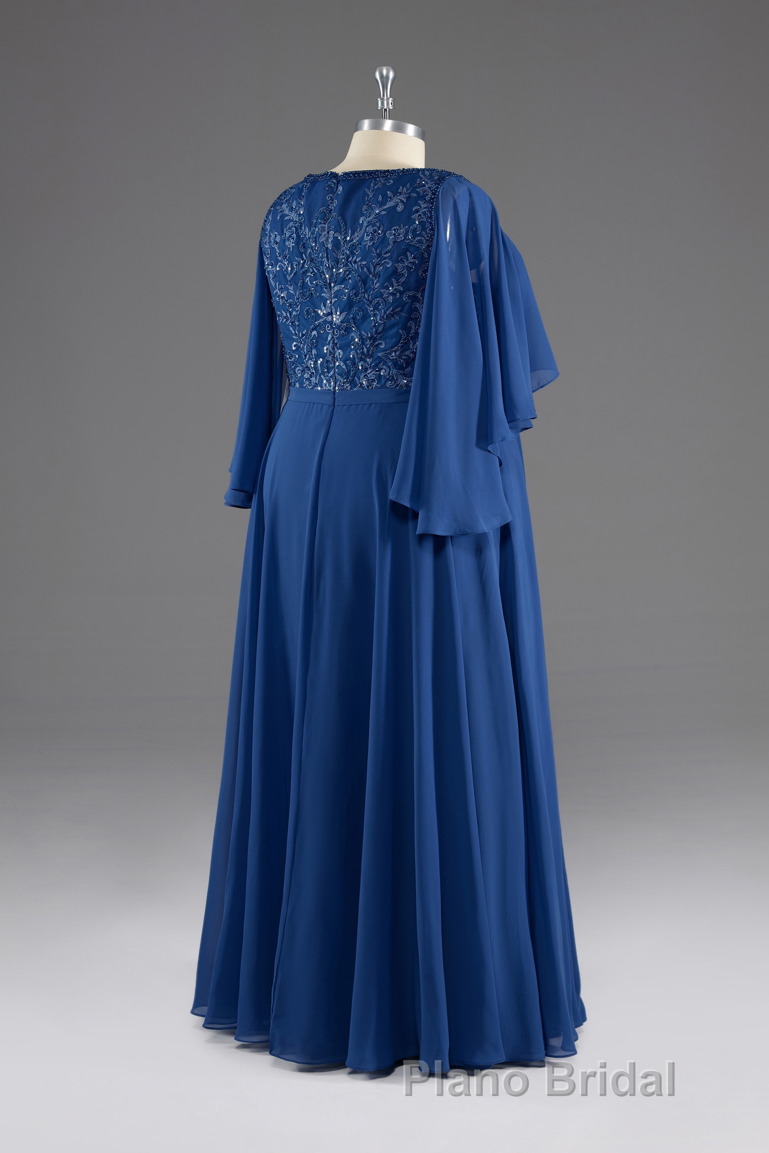 A-line V-Neck Short Sleeves Chiffon Mother of The Bride Dresses