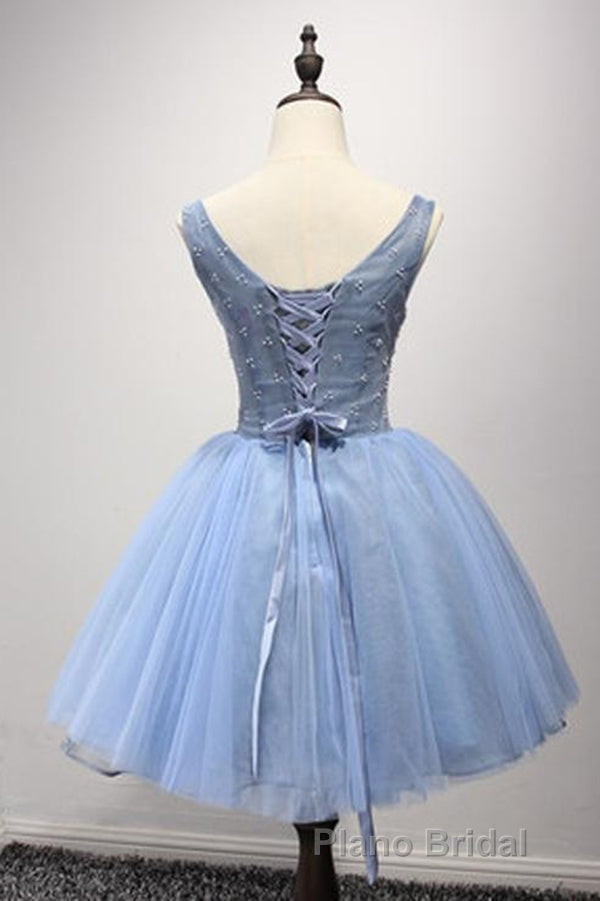 Luxurious A-line Straps Knee Length Short Tulle Homecoming Dresses Secondary image