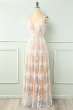 Spaghetti Straps White Formal Prom Dresses
