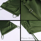 New Satin Green Formal Prom Dress Spaghetti Strap Party Evening Dress